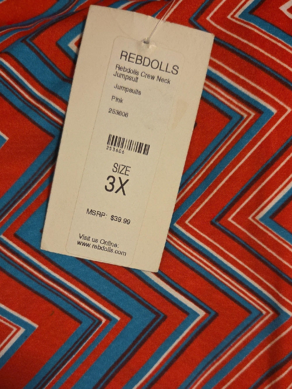 Rebdolls Zigzag Chevron Jumpsuit in Red and Blue